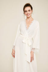 Vitti Crepe Lace Long Robe