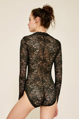 Idda Long-Sleeve Lace Bodysuit