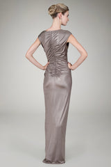 Foil Draped Gown in Mineral