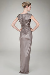 Foil Draped Gown in Mineral