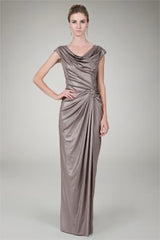 Foil Draped Gown in Mineral