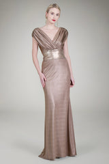 Sequin Waist Jersey Gown in Mineral