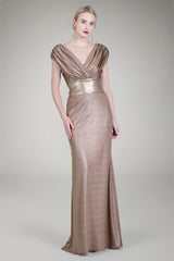 Sequin Waist Jersey Gown in Mineral
