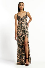Misch Cheetah Strap Gown
