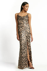 Misch Cheetah Strap Gown