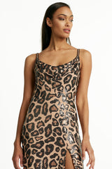 Misch Cheetah Strap Gown