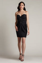 Tia Draped Strapless Mini Dress