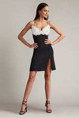Downey Flower Embellished Mini Dress