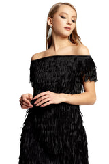 Roxette Laser Cut Fringe Dress
