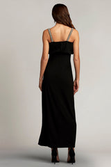 Mora Pearl Strap Blouson Midi Dress
