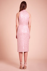 Gibson Cheetah Embroidered Midi Dress
