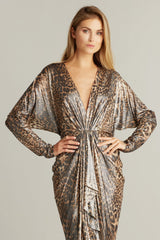 Sheila Foil-Print Leopard Dress