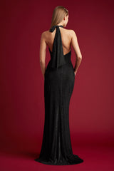 Daryl Draped Halter Gown