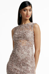 Nika Sequin Lace Illusion Dress