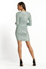 Trina Sequin Draped Mini Dress