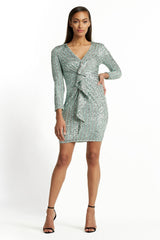 Trina Sequin Draped Mini Dress