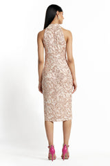Sweeney Floral Sequin Halter Dress