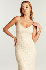 Teela Embroidered Spaghetti Strap Gown