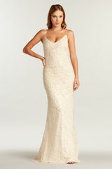 Teela Embroidered Spaghetti Strap Gown