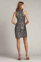 Camren Metallic Halter Mini Dress