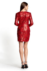 Ryker Sequin Mesh Plunge Dress