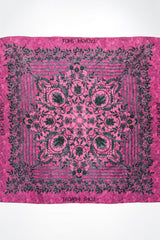 Lace Print Silk Scarf in Pink