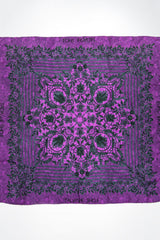 Lace Print Silk Scarf in Purple
