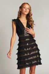 Katja Sequin Ruffle Mini Dress