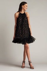Prima Sequin Tulle Trapeze Mini Dress