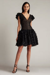 Minx Flower Embellished Mini Dress