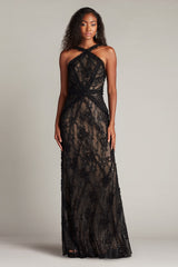 Kaiti Embroidered Halter Gown
