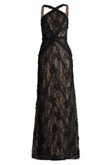 Kaiti Embroidered Halter Gown