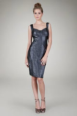 Metallic Pintuck Dress in Shadow