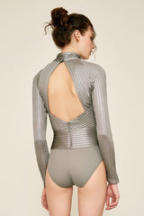 Deus Pintuck Metallic Keyhole Bodysuit