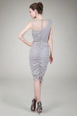 Grecian Draped Cocktail Dress in Antique