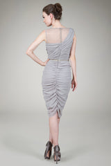 Grecian Draped Cocktail Dress in Antique
